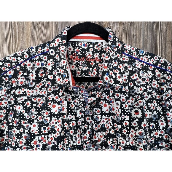 Robert Graham Shirt Men’s XL Tailored Fit Floral Digital Print Bright Button Up - Picture 1 of 16